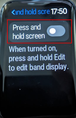 Xiaomi Smart Band 7 Pro press and hold screen